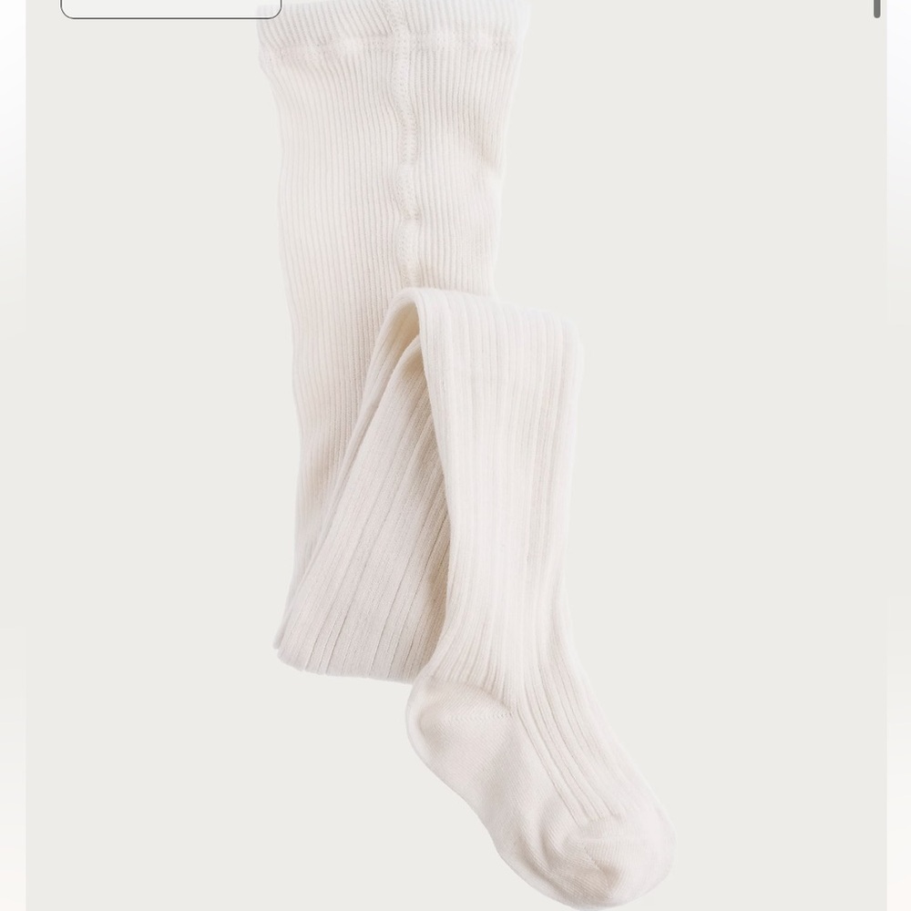 J Crew Girls Ribbed Tights XXS XS Ivory white